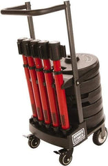 Banner Stakes - 42.32" High x 31" Long x 17" Wide Barrier - Metal, Uncoated, Red/White, Use with Banner Stakes Plus Stanchion, Banner Stakes Plus Banner Head, Banner Stakes Plus Base - Apex Tool & Supply