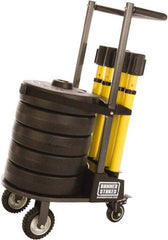 Banner Stakes - 42.32" High x 31" Long x 17" Wide Barrier - Metal, Uncoated, Yellow, Use with Banner Stakes Plus Stanchion, Banner Stakes Plus Banner Head, Banner Stakes Plus Base - Apex Tool & Supply