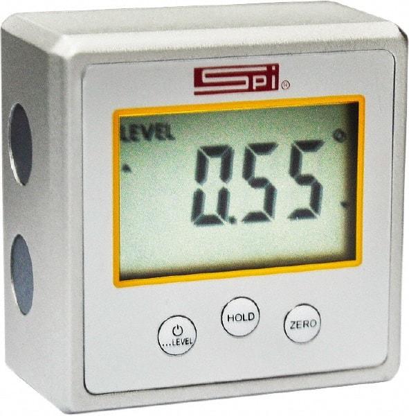 SPI - 0 to 90° Measuring Range, Magnetic Base Digital Protractor - 0.05° Resolution, Accurate to 0.2°, 9V Battery Included - Apex Tool & Supply