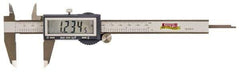 SPI - 0 to 6" Range 0.0005" Resolution, IP54 Electronic Caliper - Stainless Steel with 1.56" Stainless Steel Jaws, 0.0015" Accuracy - Apex Tool & Supply
