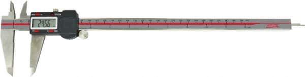 SPI - 0 to 12" Range 0.0005" Resolution, IP54 Electronic Caliper - Stainless Steel with 2.35" Stainless Steel Jaws, 0.0015" Accuracy, USB Output - Apex Tool & Supply