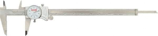 SPI - 0" to 12" Range, 0.001" Graduation, 0.1" per Revolution, Dial Caliper - White Face, 2.5" Jaw Length, Accurate to 0.002" - Apex Tool & Supply