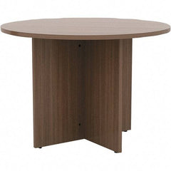 ALERA - 29-1/2" High Stationary Conference Table - 1" Thick, Walnut (Color), Wood Grain Laminate - Apex Tool & Supply