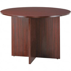 ALERA - 29-1/2" High Stationary Conference Table - 1" Thick, Mahogany (Color), Wood Grain Laminate - Apex Tool & Supply