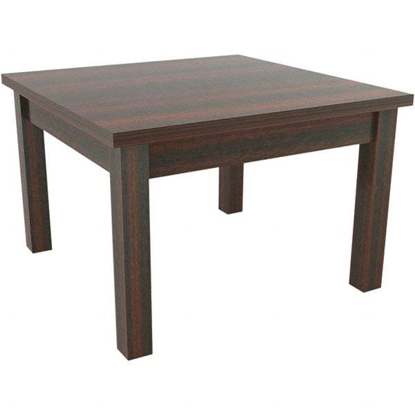 ALERA - 20" Long x 23.63" Wide x 20.38" High Stationary Reception Table - 1" Thick, Mahogany (Color), Wood Grain Laminate - Apex Tool & Supply