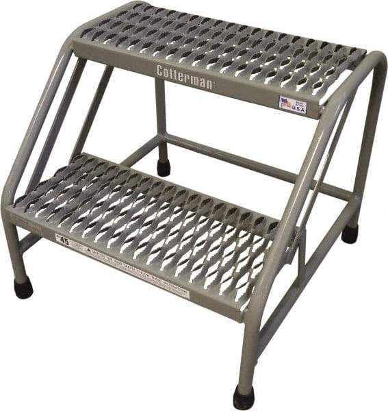 Cotterman - 20" 2 Step Stand - Step Platform, 500 Lb Capacity, 20" Platform Height, 23" Base Width x 22" Base Depth, Grip Strut - Apex Tool & Supply