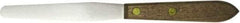 Albion Engineering - 7/16" Wide Spring Blade Stainless Steel Spatula - Flexible, Straight Hardwood Handle, 4" OAL - Apex Tool & Supply