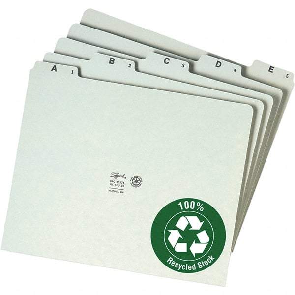 SMEAD - 8-1/2 x 11" 25 Tabs, Unpunched, Preprinted Numeric Divider - Green - Apex Tool & Supply