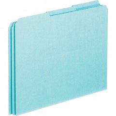 Pendaflex - 8-1/2 x 11" 100 Tabs, Unpunched, Blank Top Tab File Guides - Blue - Apex Tool & Supply