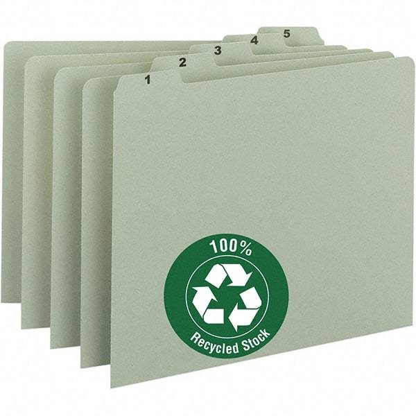 SMEAD - 8-1/2 x 11" 31 Tabs, Unpunched, Preprinted Divider - Green - Apex Tool & Supply