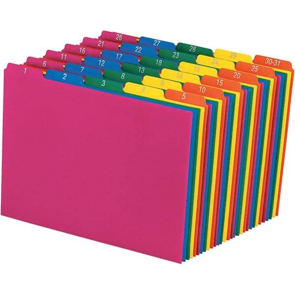 Pendaflex - 8-1/2 x 11" 31 Tabs, Unpunched, Preprinted Divider - Assorted Color Tabs, Assorted Folder - Apex Tool & Supply