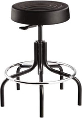 Bevco - 14 Inch Wide x 14-1/2 Inch Deep x 30 Inch High, Tubular Steel Base, Adjustable Height Swivel Stool - Polyurethane Seat, Black - Apex Tool & Supply