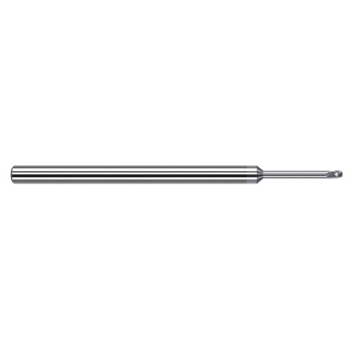 1/4″ Dia. × 1/4″ Shank × 3/8″ DOC × 4″ OAL, Carbide TiB2, Stub , 3 Flute, Ballnose End Mill - Exact Industrial Supply