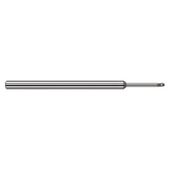‎3/64″ Dia. × 1/8″ Shank × 0.07″ DOC × 2-1/2″ OAL, Carbide Uncoated, Stub , 3 Flute, Ballnose End Mill - Exact Industrial Supply