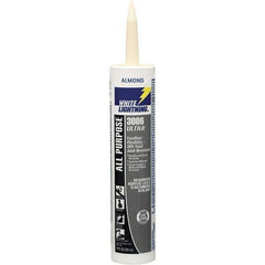 White Lightning - 10 oz Tube Almond Acrylic Latex & Silicone Joint Sealant - -30 to 180°F Operating Temp, 10 min Tack Free Dry Time, 5 to 7 Days Full Cure Time - Apex Tool & Supply