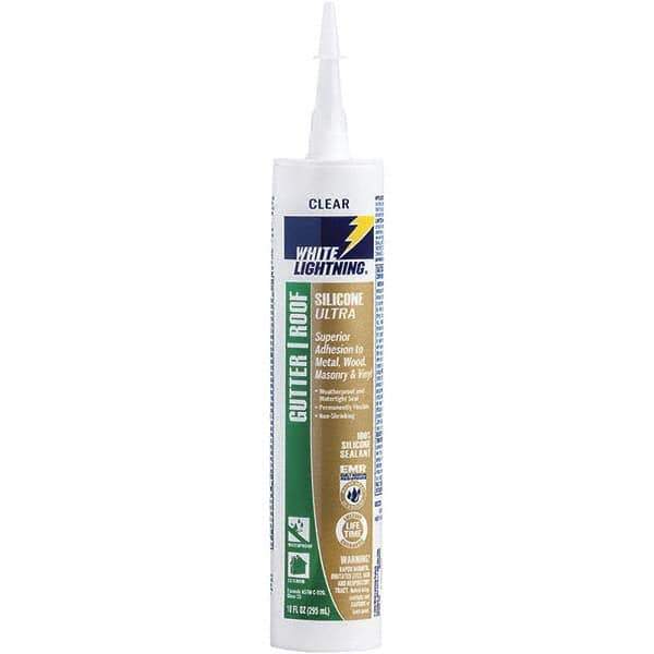 White Lightning - 10 oz Tube White Silicone Sealant - -80 to 450°F Operating Temp, 30 min Tack Free Dry Time, 24 to 48 hr Full Cure Time - Apex Tool & Supply