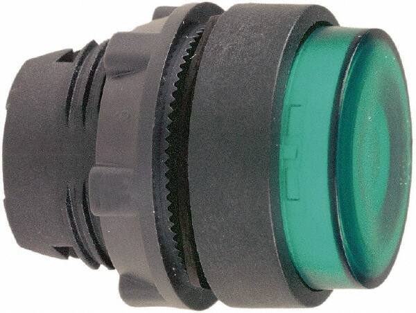 Schneider Electric - 22mm Mount Hole, Extended Straight, Pushbutton Switch Only - Round, Green Pushbutton, Illuminated, Maintained (MA) - Apex Tool & Supply