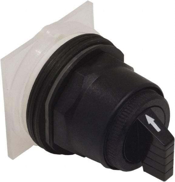 Schneider Electric - 1.18 Inch Mount Hole, 3 Position, Knob and Pushbutton Operated, Selector Switch Only - Black, Maintained (MA), without Contact Blocks, Anticorrosive, Weatherproof, Dust and Oil Resistant - Apex Tool & Supply
