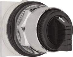 Schneider Electric - 1.18 Inch Mount Hole, 3 Position, Knob and Pushbutton Operated, Selector Switch Only - Black, Momentary (MO), without Contact Blocks, Weatherproof and Dust and Oil Resistant - Apex Tool & Supply