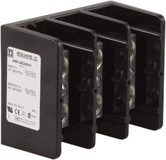 Square D - 3 Poles, 255 (Copper) Amp, Phenolic Power Distribution Block - 600 VAC, 1 Primary Connection - Apex Tool & Supply