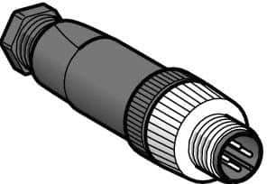 Telemecanique Sensors - 3 Amp, M12 4 Pin Male Straight Field Attachable Connector Sensor and Receptacle - 125 VAC, 150 VDC, IP67 Ingress Rating - Apex Tool & Supply
