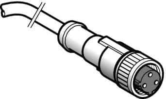 Telemecanique Sensors - 4 Amp, 1/2-20 UNF 3 Pin Female Straight Cordset Sensor and Receptacle - 250 VAC, 300 VDC, 5m Cable Length, IP67 Ingress Rating - Apex Tool & Supply