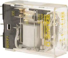 Square D - Electromechanical Plug-in General Purpose Relay - 12 Amp at 240 VAC, SPDT, 12 VDC - Apex Tool & Supply