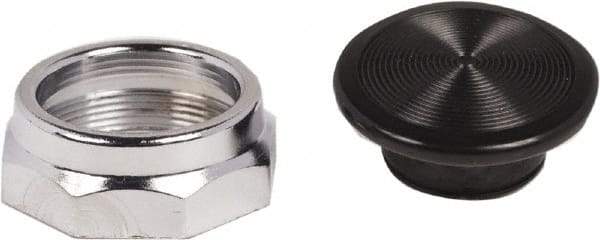 Schneider Electric - Extended Mushroom Head Pushbutton Switch 1-3/8" Snap-In Knob - Black, Round Button, Nonilluminated - Apex Tool & Supply