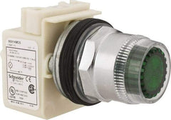 Schneider Electric - 1.18 Inch Mount Hole, Extended Straight, Pushbutton Switch Only - Round, Green Pushbutton, Illuminated, Momentary (MO), Weatherproof, Dust and Oil Resistant - Apex Tool & Supply