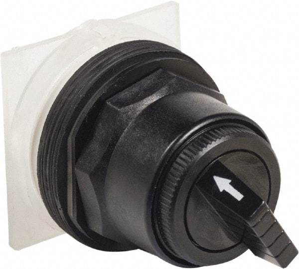 Schneider Electric - 1.18 Inch Mount Hole, 2 Position, Knob and Pushbutton Operated, Selector Switch Only - Black, Momentary (MO), without Contact Blocks, Anticorrosive, Weatherproof, Dust and Oil Resistant - Apex Tool & Supply