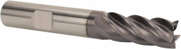 SGS - 1" Diam, Variable Pitch, 1-1/2" LOC, 5 Flute Solid Carbide Roughing Square End Mill - AlTiN Finish, 4" OAL, 1" Shank Diam, Single End, 37° Helix - Apex Tool & Supply