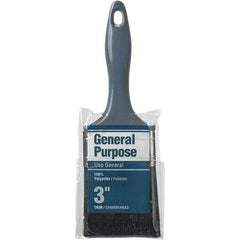 Rubberset - 3" Flat Synthetic Trim Brush - Plastic Beavertail Handle - Apex Tool & Supply