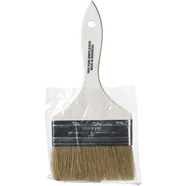 Rubberset - 4" Flat Hog Chip Brush - Wood Beavertail Handle - Apex Tool & Supply