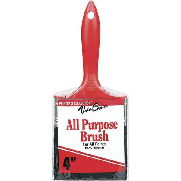 Rubberset - 4" Flat Synthetic Trim Brush - Plastic Thin Kaiser Handle - Apex Tool & Supply