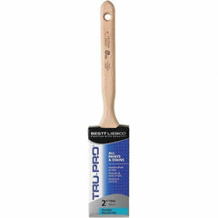 Bestt-Liebco - 2" Flat Nylon/Polyester Sash Brush - Wood Long Sash Handle - Apex Tool & Supply