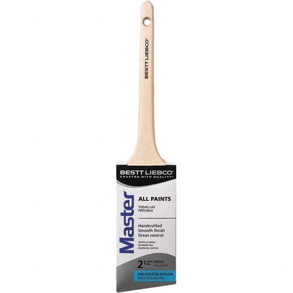 Bestt-Liebco - 2-1/2" Angled Nylon/Polyester Sash Brush - Wood Rattail Handle - Apex Tool & Supply