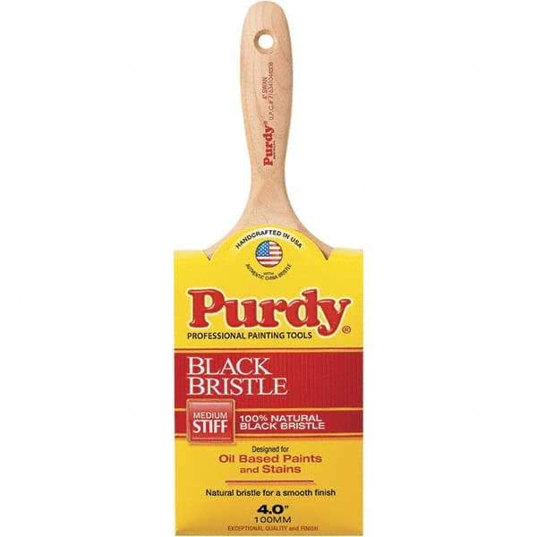 Purdy - 4" Flat Hog Wall Brush - 3-3/16" Bristle Length, 3-7/8" Wood Beavertail Handle - Apex Tool & Supply