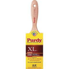 Purdy - 2-1/2" Flat Synthetic Trim Brush - 2-15/16" Bristle Length, 3-3/16" Wood Beavertail Handle - Apex Tool & Supply
