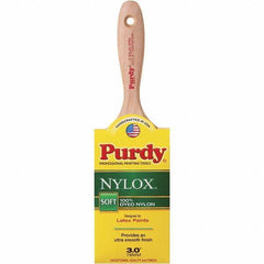 Purdy - 3" Flat Synthetic Trim Brush - 3-3/16" Bristle Length, 3-3/16" Wood Beavertail Handle - Apex Tool & Supply