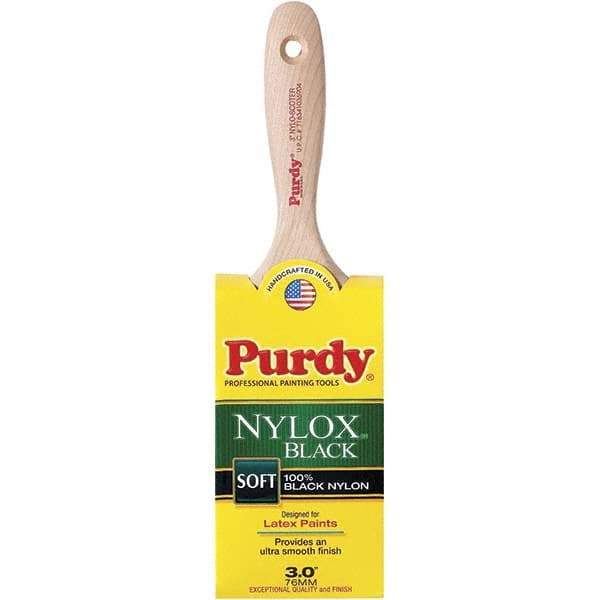 Purdy - 3" Flat Synthetic Wall Brush - 3-7/16" Bristle Length, 3-7/16" Wood Flat Handle - Apex Tool & Supply