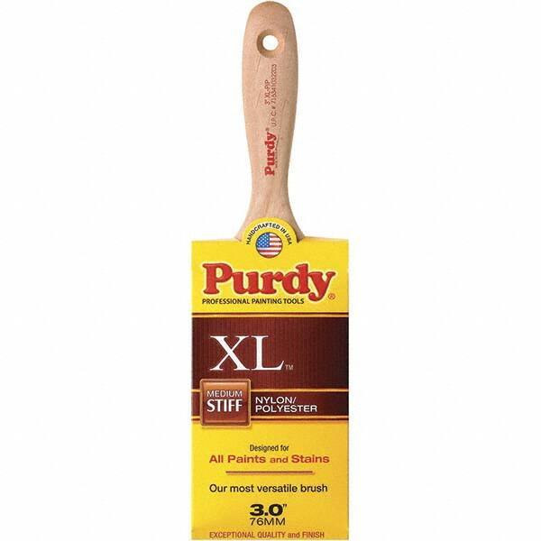 Purdy - 3" Flat Synthetic Wall Brush - 3-11/16" Bristle Length, 3-11/16" Wood Beavertail Handle - Apex Tool & Supply