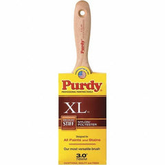 Purdy - 3" Flat Synthetic Wall Brush - 3-11/16" Bristle Length, 3-11/16" Wood Beavertail Handle - Apex Tool & Supply