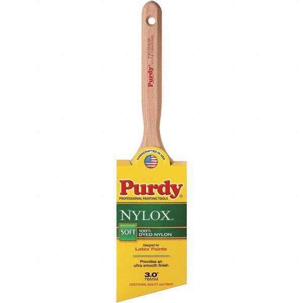 Purdy - 3" Angled Synthetic Trim Brush - 3-3/16" Bristle Length, 3-3/16" Wood Fluted Handle - Apex Tool & Supply
