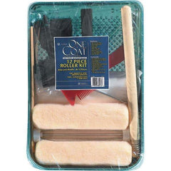 Bestt-Liebco - 12" Long, 3/8" Nap, Mini Roller Kit - 9" Wide, Metal Frame, Includes Paint Tray, Roller Cover & Frame - Apex Tool & Supply