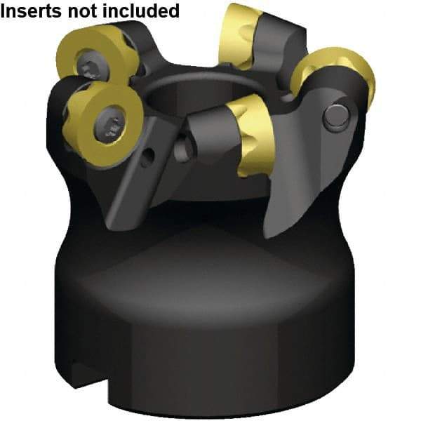 Kennametal - 34mm Cut Diam, 8mm Max Depth, 22mm Arbor Hole, 4 Inserts, RP..T1605M0.. Insert Style, Indexable Copy Face Mill - KSRM 16 Cutter Style, 24,400 Max RPM, 50mm High, Through Coolant, Series KSRM - Apex Tool & Supply