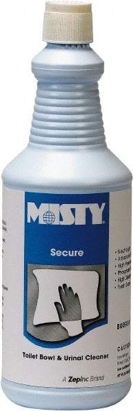 Misty - 32 oz Bottle Liquid Toilet Bowl Cleaner - Mint Scent, Disinfectant, Nonacidic, Toilets - Apex Tool & Supply