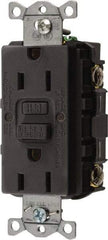 Hubbell Wiring Device-Kellems - 1 Phase, 5-15R NEMA, 125 VAC, 15 Amp, GFCI Receptacle - 2 Pole, Back and Side Wiring, Commercial Grade - Apex Tool & Supply