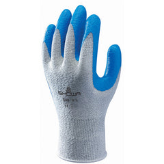 10- gauge engineered cut resistant fiber nitrile palm coating HPPE gray with blue coating textured finish ANSI CUT LEVEL 2/medium - Apex Tool & Supply