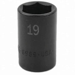 SK - Impact Socket - 3/8"DR 6PT 19MM SEMI-DEEP IMPACT SOCKET - Apex Tool & Supply