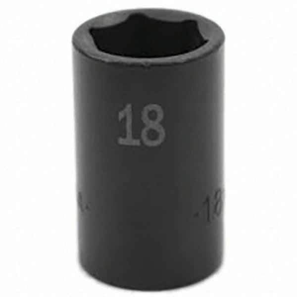 SK - Impact Socket - 3/8"DR 6PT 18MM SEMI-DEEP IMPACT SOCKET - Apex Tool & Supply